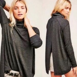 Freepeople grey high-low turtleneck
